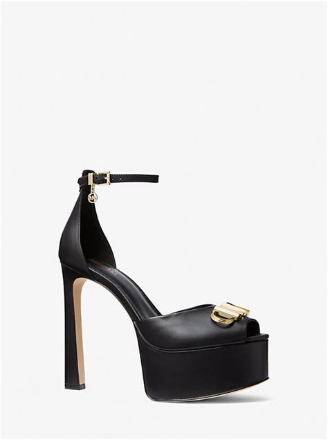 michael kors martina peep toe pump|Michael Kors low heeled pumps.